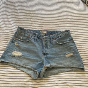 Madewell Distressed Blue Jean Shorts
